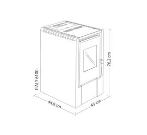 Calefactor a pellet 6000W Italy 6100 satinado
