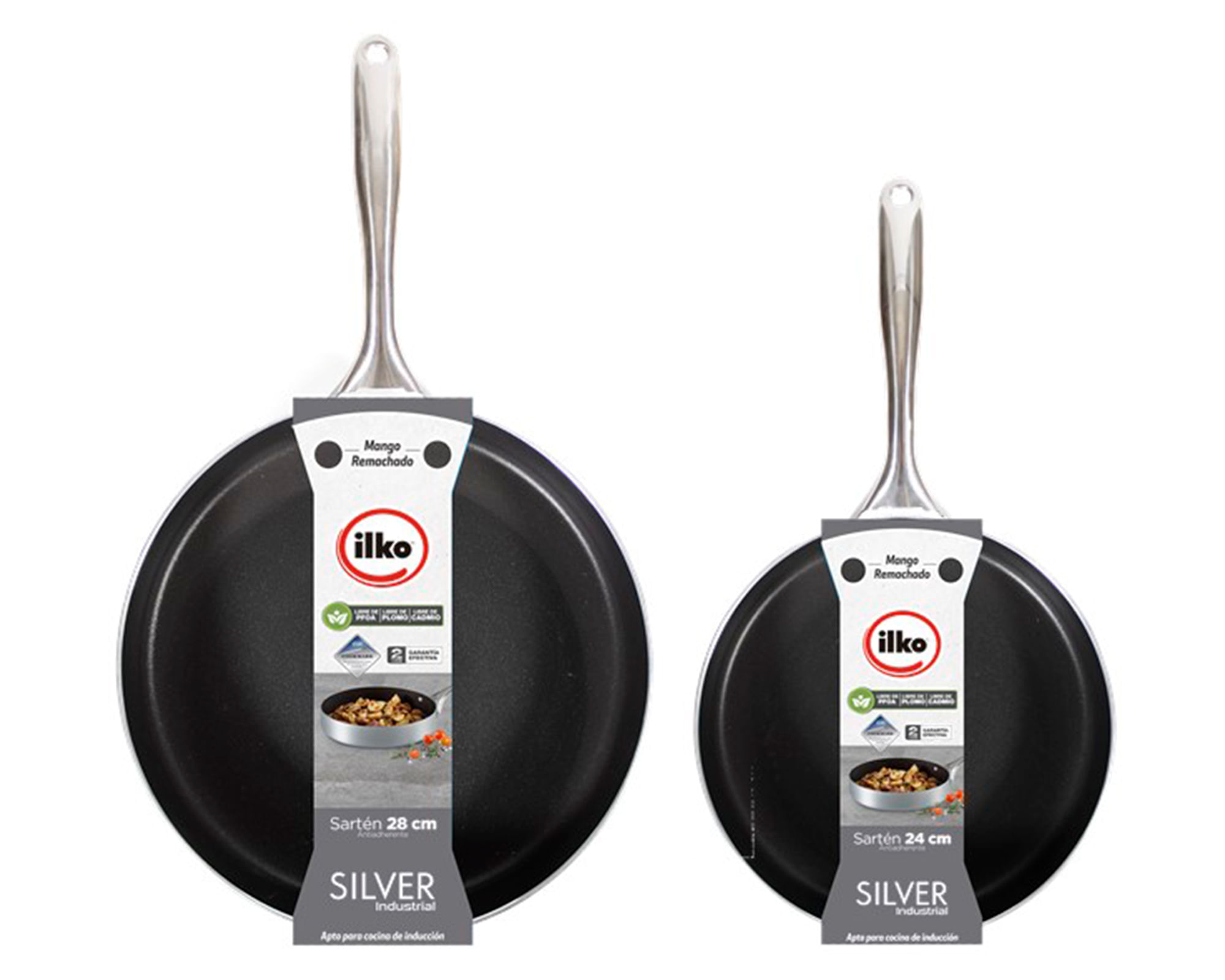 Pack Sartén Silver industrial 24/28 cm a $29.990