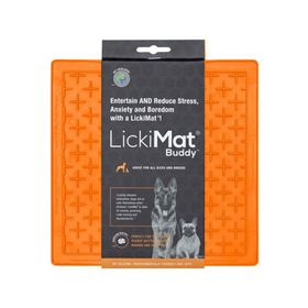 Plato silicona perro naranjo Lickimat