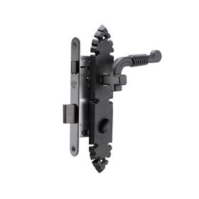 Cerradura embutida manilla baño negra Rústica B40 Poli