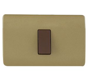 Placa armada interruptor conmutador 16A 9/24 Génesis dorado Schneider