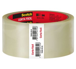 Cinta embalaje corta fácil 45 mmx40 m 3M transparente 4 unidades