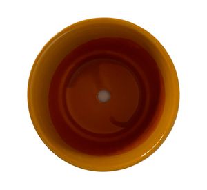 Macetero enlozado mostaza 17x15x15 cm