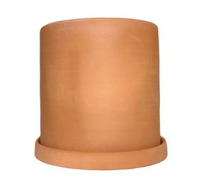 Macetero con plato Cilindro terracota 18x18x18 cm