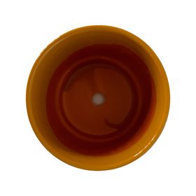 Macetero enlozado mostaza 20x18x18 cm