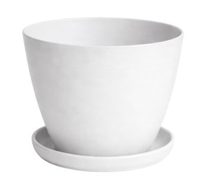 Set macetero + plato Bio Bamboo Actual blanco 18x24 cm