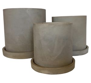 Macetero Cilindro cemento 3 piezas Decogreen