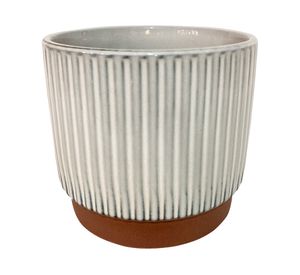 Macetero enlozado blanco 14x12x12 cm