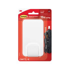 Gancho resiste 6.8 kg + 4 tiras adhesivas