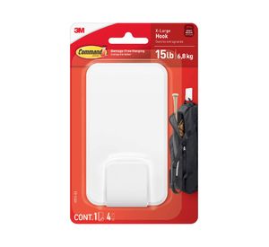 Gancho resiste 6.8 kg + 4 tiras adhesivas