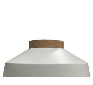 Lámpara techo 1L E27 blanco/madera