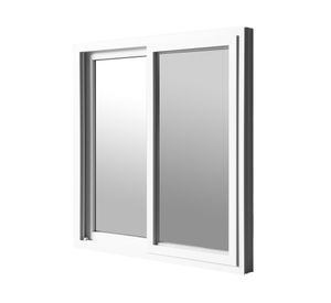 Ventana PVC 121x100 cm Monolítica 2 hojas correderas Blanco