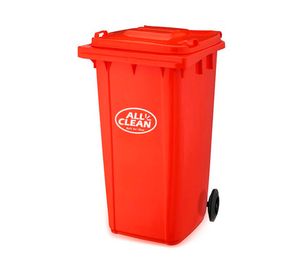Basurero reciclaje 240 litros rojo