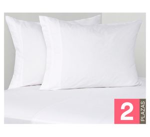 Juego de sábanas 2 plazas 300 hilos White blanco