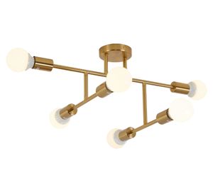 Lámpara de techo 6L E27 Lexie bronce