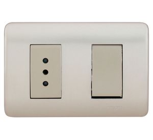Interruptor simple+toma corriente iridium Schneider
