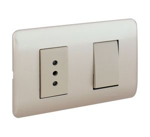 Interruptor simple+toma corriente iridium Schneider