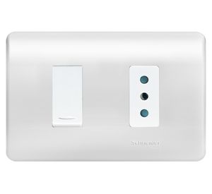 Interruptor 9/12 + Toma corriente 10A Genesis blanco