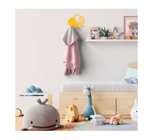 Percha 2 ganchos Zoo Elefante amarillo