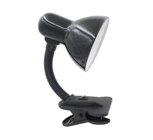 Lámpara de escritorio 40W E27 1L Flexible con pinza negro