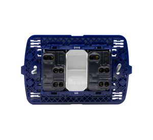 Toma doble 10-16A semi armado blanco