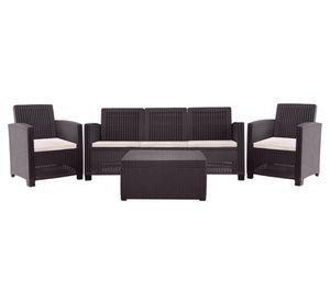 Set terraza 5 personas Sala Álamo Triple café/beige