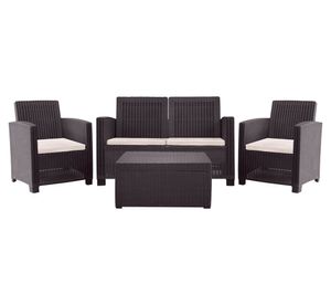 Set terraza 4 personas Sala Álamo doble café/beige