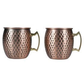 Mug acero martillado cobre 2 unidades