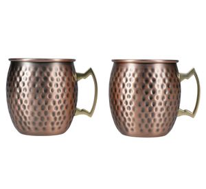 Mug acero martillado cobre 2 unidades