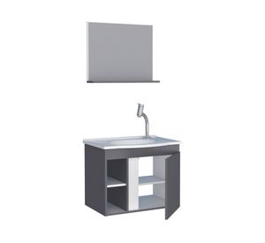 Mueble vanitorio 52 cm + espejo Safira gris