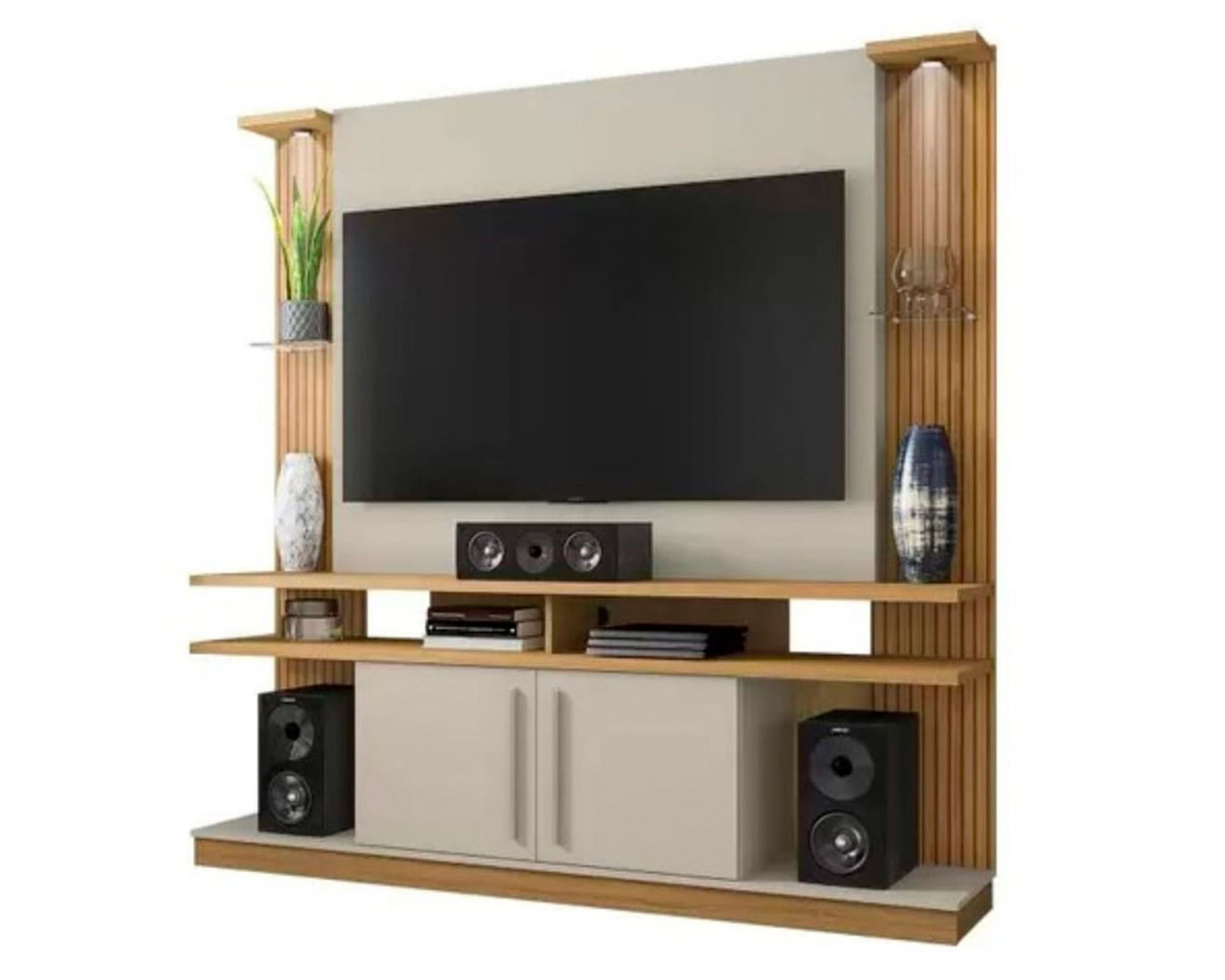 Hoga Centro entretenimiento TV 60'' York blanco invierno/canela