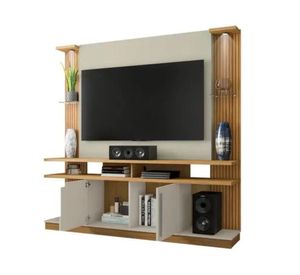 Centro entretenimiento TV 60'' York blanco invierno/canela