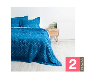 Set quilt + juego sábanas Índigo diseño 2 plazas