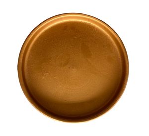 Macetero cilindro crema con plato dorado L 18x18 cm