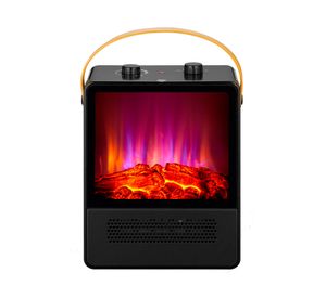 Calefactor efecto chimenea negro 1800W