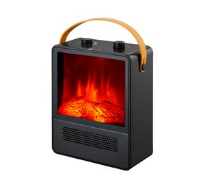 Calefactor efecto chimenea negro 1800W