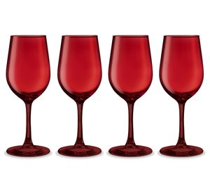 Copa Full Rojo Vidrio 16x16x20.5 cm 4 Piezas 320 cc