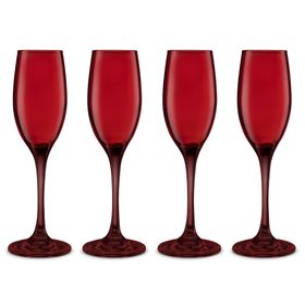 Copa Full Rojo Vidrio 15x15x22.5 cm 4 Piezas 180 cc