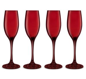 Copa Full Rojo Vidrio 15x15x22.5 cm 4 Piezas 180 cc