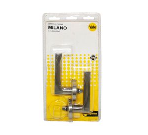 Cerradura tubular manilla baño/dormitorio plata Milano Yale