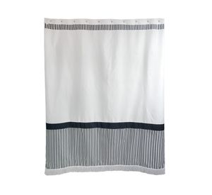 Cortina baño 180x180 cm microfibra rayas feclo negro