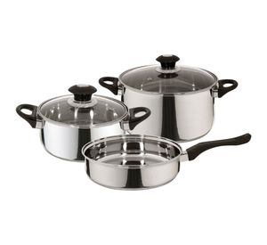 Batería acero 5 piezas Corazza silver Fantuzzi