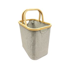 Canasto ropa nórdica con asas gris 16x26x38 cm