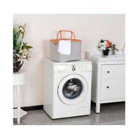 Canasto ropa nórdica con asas gris 16x26x38 cm