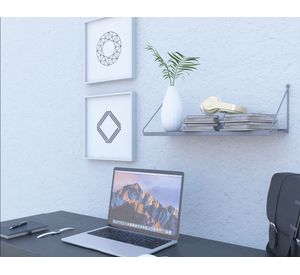 Repisa Angolo simple gris microtexturizado