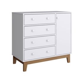 Cómoda 4 cajones 1 puerta harmony blanco Kidscool