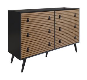 Cómoda 6 cajones Amber negro/brise Be Design