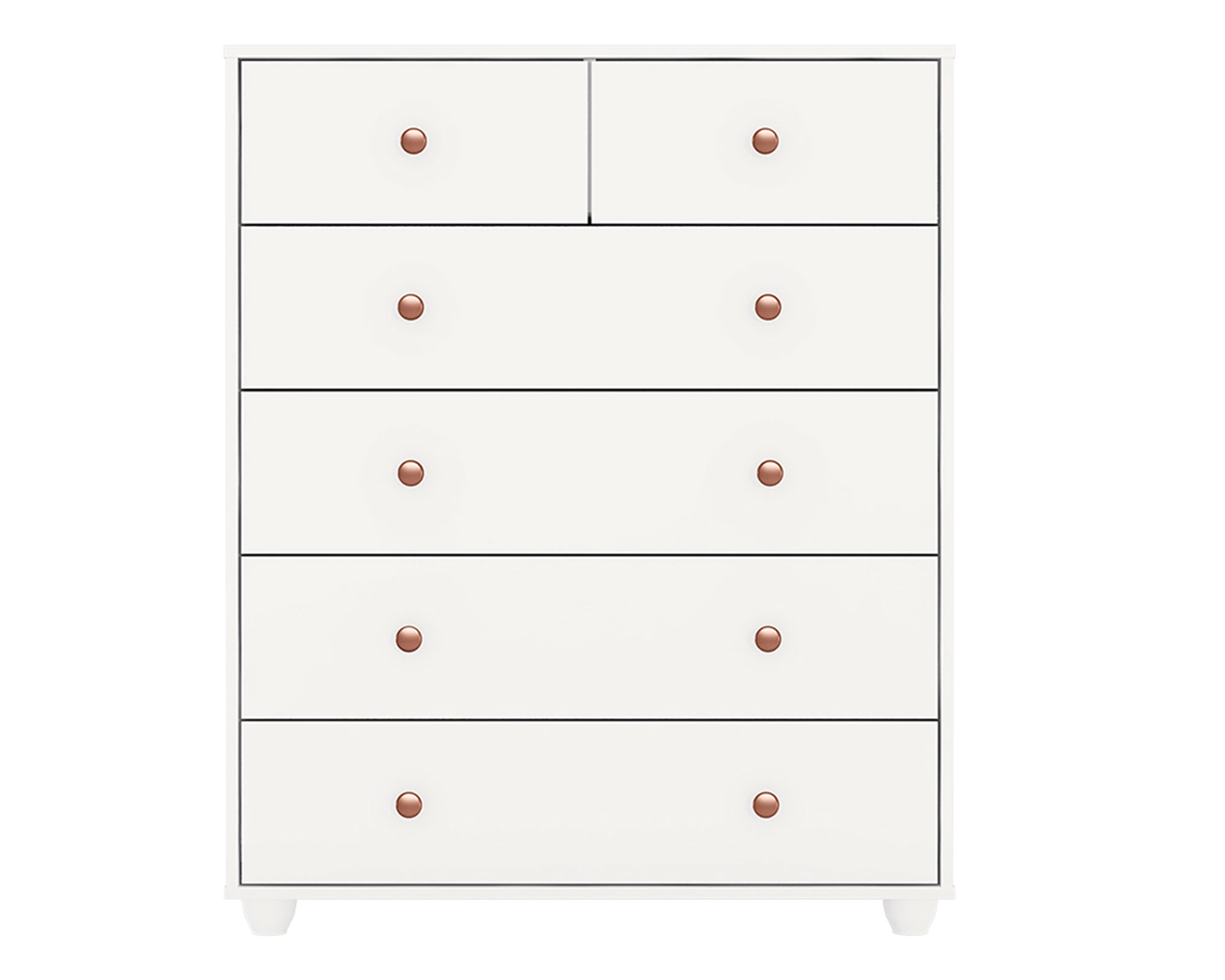 VekkaHome Cómoda 6 cajones Vittoria blanco 110x90x41 cm