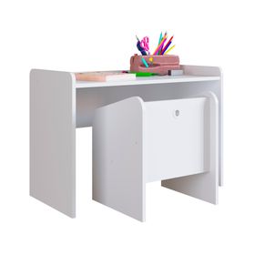 Mesa con silla Montessori blanca