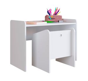 Mesa con silla Montessori blanca